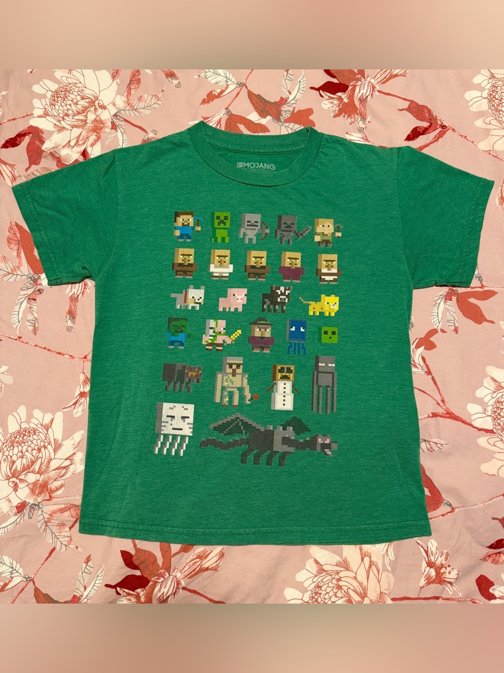 Minecraft Mojang Green Pixel Characters Tee